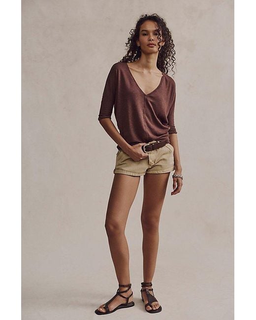 Free People Brown High Line Tee
