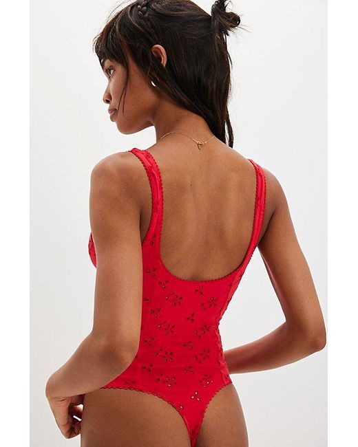 Intimately By Free People Red Full Bloom Bodysuit By