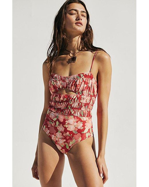 Peony Red Keepsake One-piece Swimsuit At Free People In Souvenirs, Size: Small