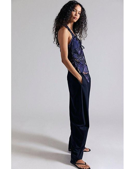 Free People Blue Butterfly Effect Halter Top