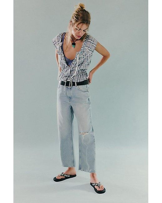 Free People Gray Deep Trance Dropped Boyfriend Jeans