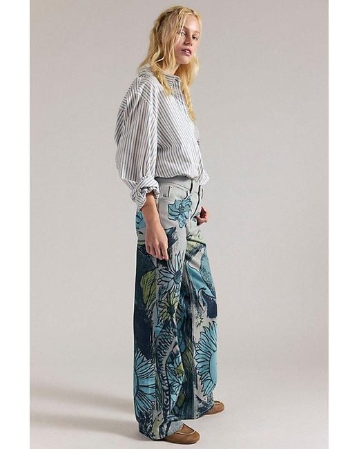 Free People Blue Tinsley Printed Jeans