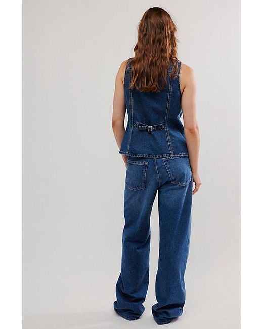 Citizens of Humanity Blue Ayla Baggy Cuffed Crop Jeans