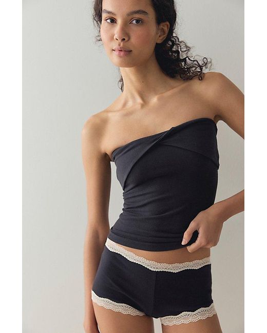 Intimately By Free People Black Simply Soft Twist Tube Top By