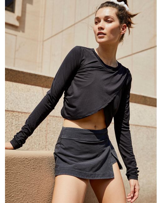 Free People Hot Shot Mini Skort in Black | Lyst
