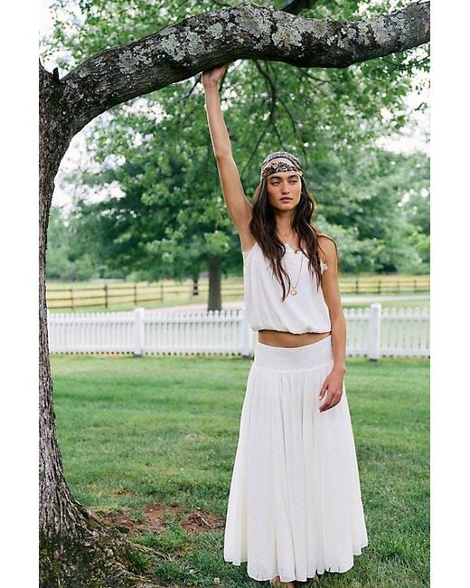 Free People Green Sunflare Maxi Skirt Set