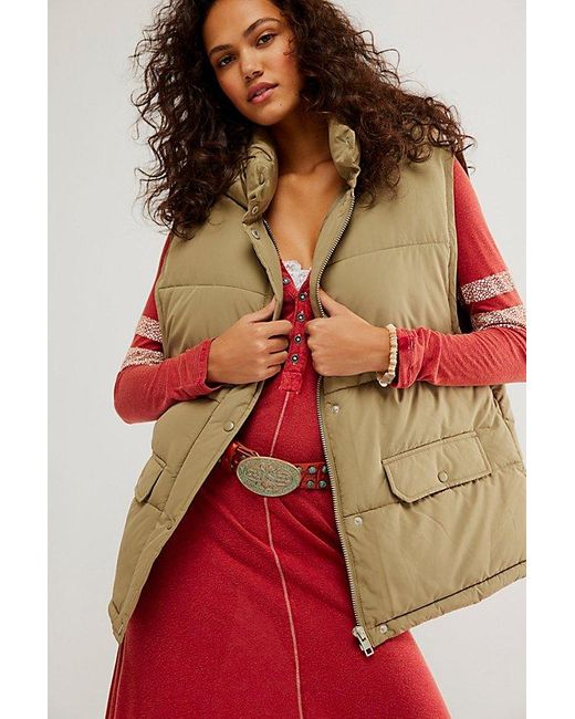 Free People Red Dreamers Puffa Vest