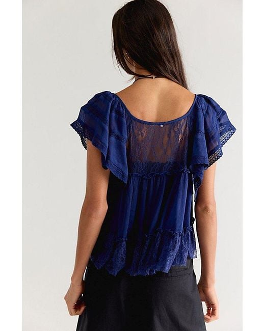 Free People Blue Teddy Top