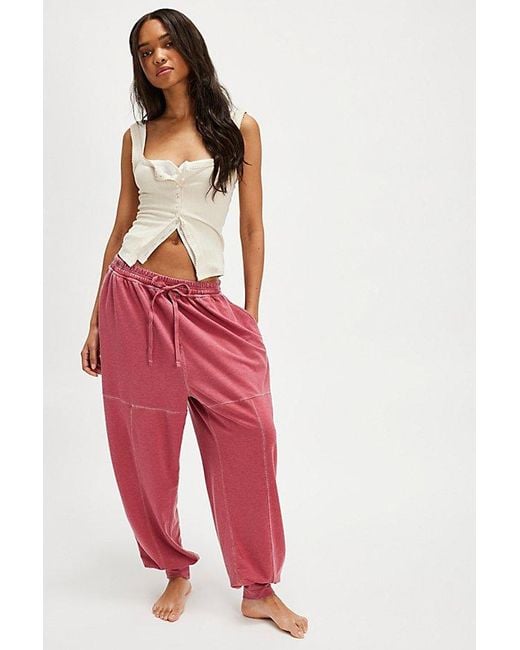 Free People Red Don'T Wait Up Joggers