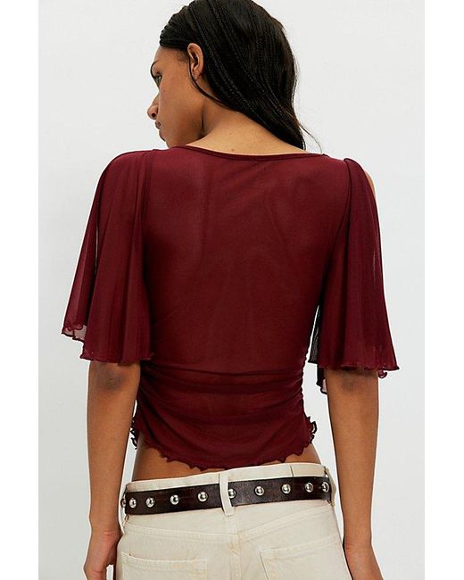 Free People Red Bella Knit Top