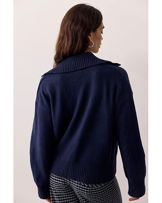 Free People Blue Trading Up Polo
