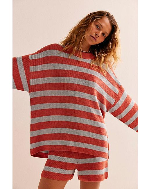 Free People Malibu Surf Sweater Set in Red | Lyst