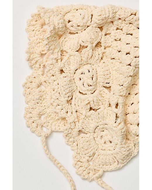 Free People Black Maisie Crochet Bonnet