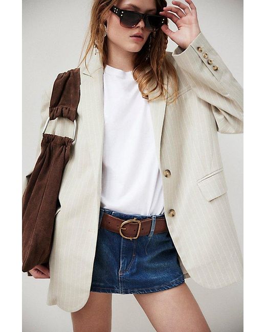 Free People Blue We The Free Galivanting Peekaboo Skort