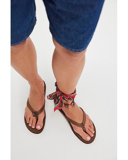 Rainbow Sandals Blue Narrow Strap Flip Flops