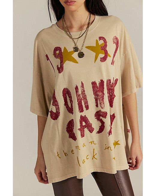 Daydreamer Natural Johnny Cash Doodles Tee By