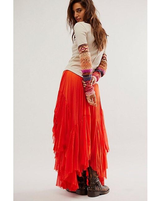 Free People Red Fp One Clover Skirt
