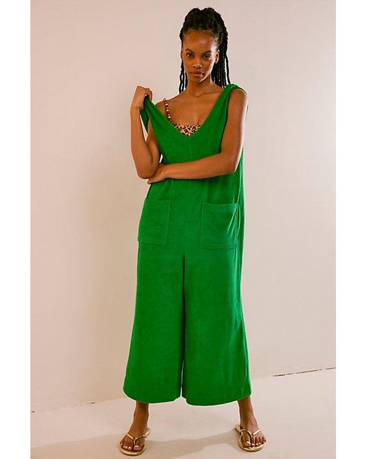 Free People Green Martha Terry One-Piece
