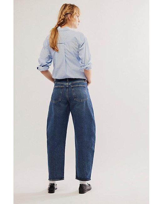 Agolde Blue Balloon Jeans At Free People In Control, Size: 27