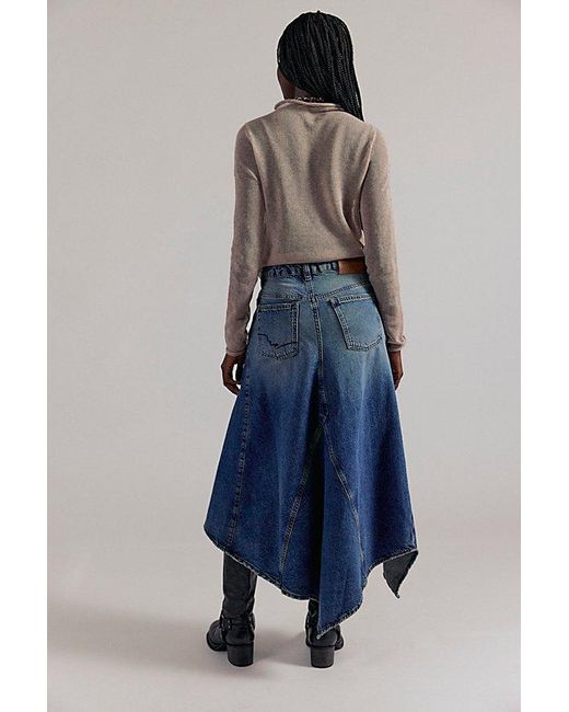 Free People Blue Aquarius Maxi Skirt