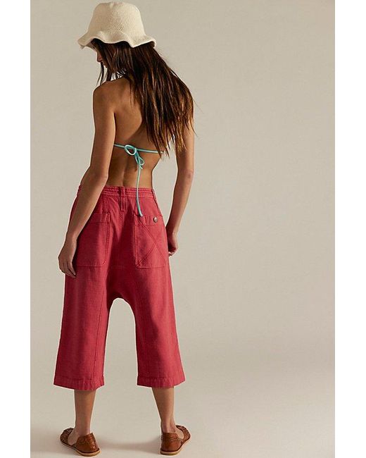Free People Red Maven Crop Harem Pants