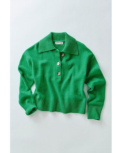 Free People Green Trading Up Polo