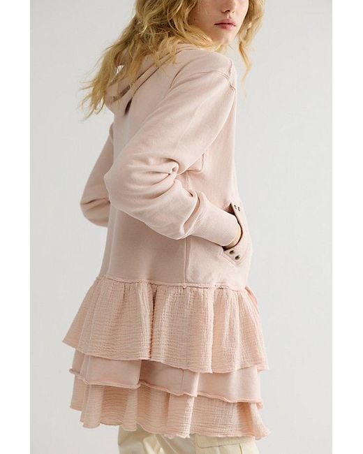 Free People Natural Piece Of Cake Zip-Up Cardi