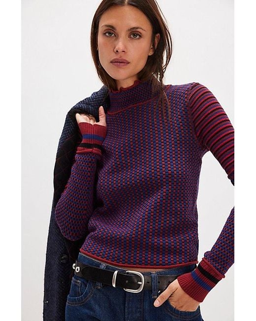 Free People Purple Gamer Cuff Top