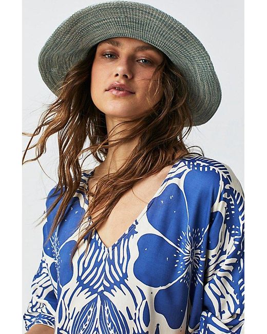 Free People Blue Arrow Woven Packable Hat At In Slate