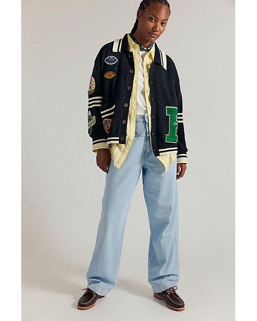 Profound Brown Varsity Patch Collared Cardigan By
