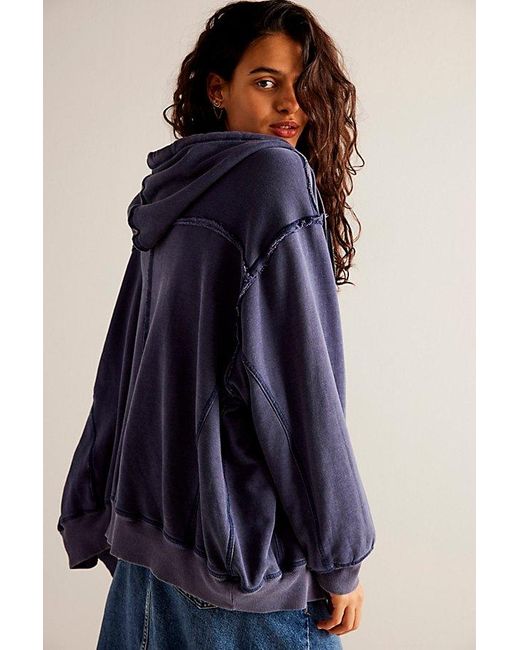 Free People Blue By Your Side Lined Hoodie At Free People In Starless Sky, Size: Small