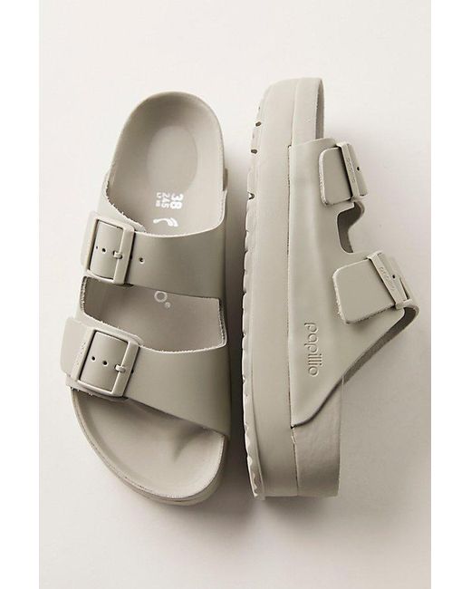 Birkenstock Natural Arizona Flex Exquisite Platform Sandals
