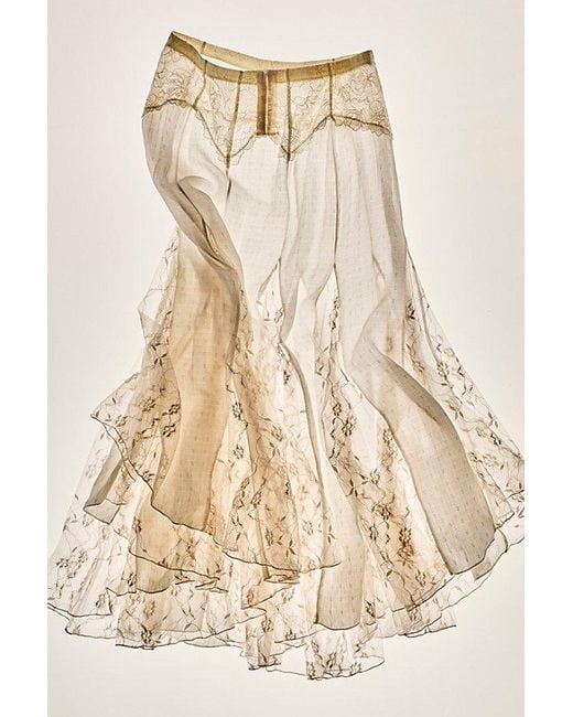 Free People Natural Nice To Meet You Maxi Slip Skirt By