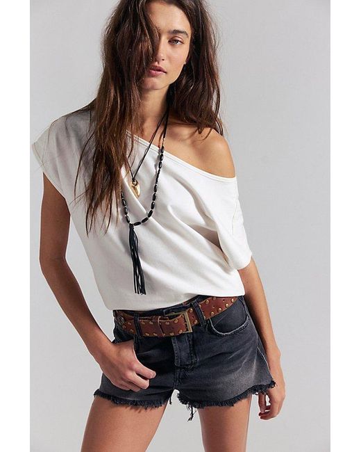 Free People Gray Double Take Shorts