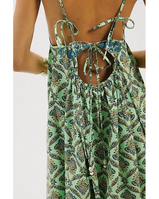 Free People Green Sorrento Stroll Printed Maxi Dress