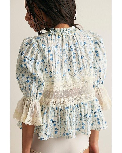 Intimately By Free People Natural Forever Young Printed Bed Jacket By