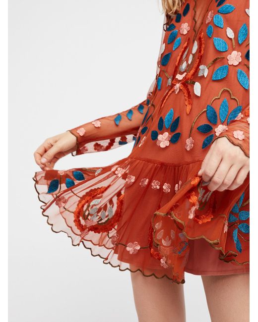 Free People Hearts Are Wild Mini Dress in Red | Lyst