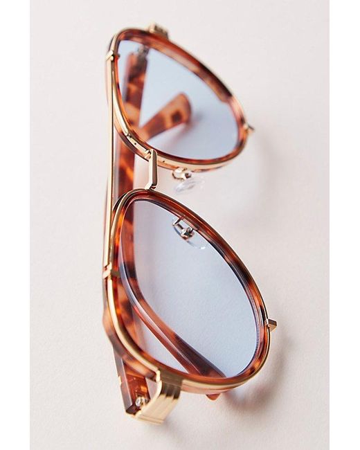 Free People Pink Wesley Oversized Aviator Sunglasses