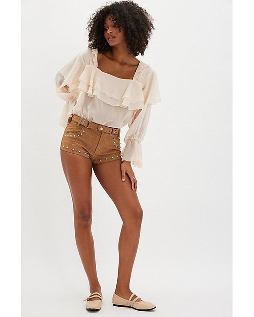 Intimately By Free People Brown Give Me Drama Bodysuit By