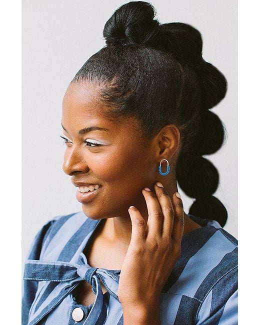 Twenty Two West Blue Mini Macramé Link Earrings