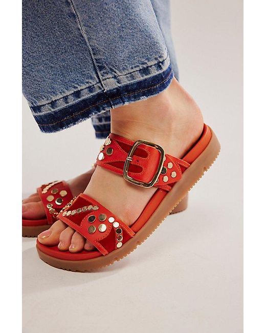 Free People Red Revelry Studded Sandals