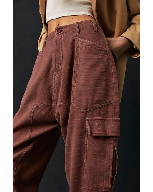 Free People Black Bay To Breakers Trousers At In Elderberry Tea, Size: Xs