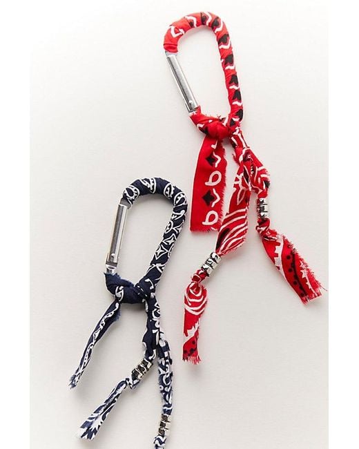Free People Red Bandana Carabiner Bag Charm