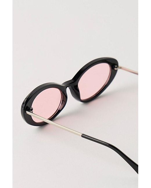 Free People Brown Mae Oval Sunglasses