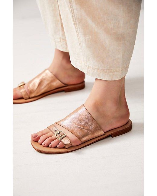 Free People Natural Mila Minimal Flat Sandals