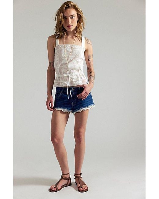 Free People Blue Cali Lace Shorties