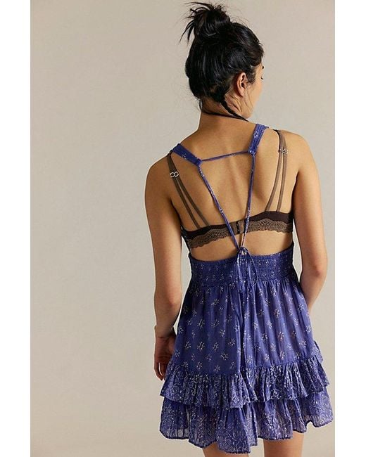 Intimately By Free People Blue Happy Hour Printed Mini Slip By