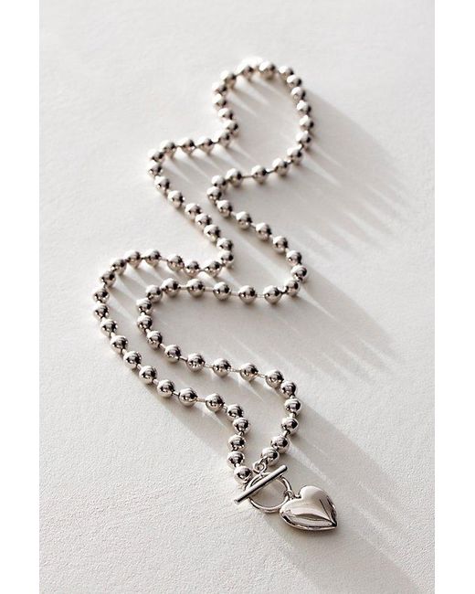 Leeada Jewelry Metallic Leeada Le Bébé Heart Toggle Necklace
