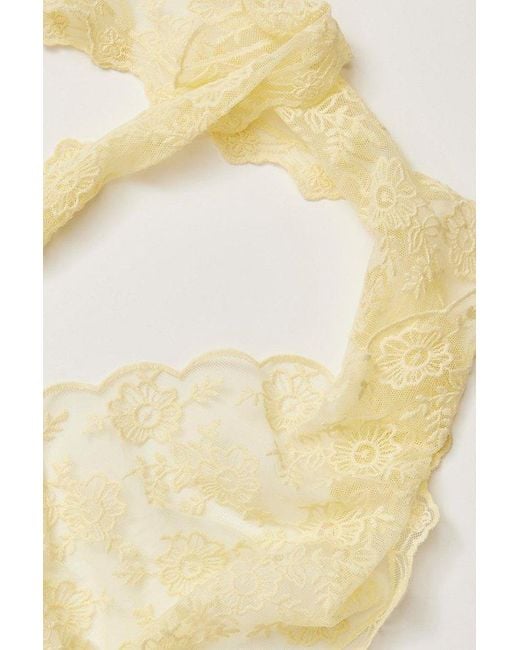 Free People Yellow Forever Lace Triangle Scarf