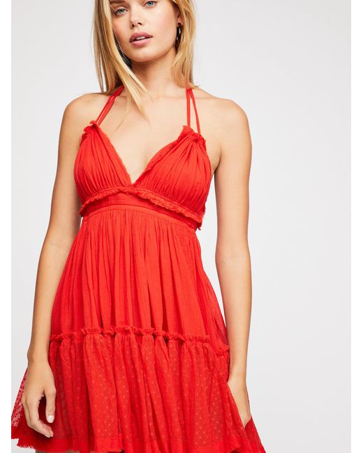 Free People Red 100 Degree Dress
